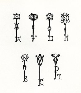 Seven Designs of Initial Keys for the Back Covers of the 